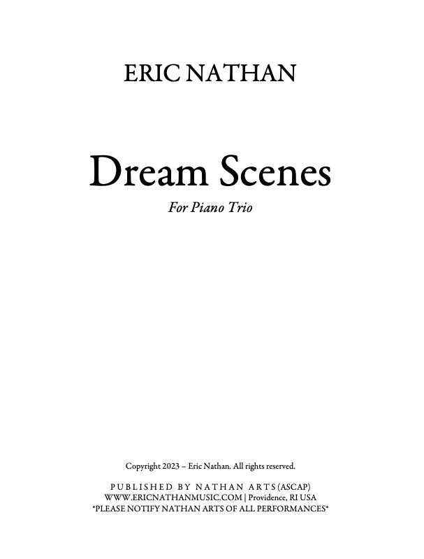 "Dream Scenes" (2023) for piano trio