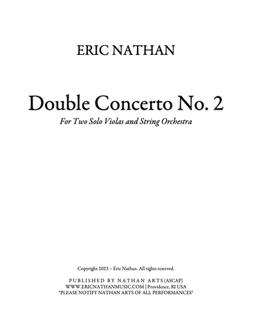 "Double Concerto No. 2" (2023) - For Two Solo Violas and String Orchestra