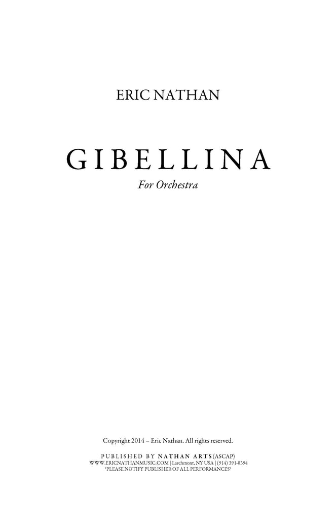 Gibellina (2014) - For Orchestra
