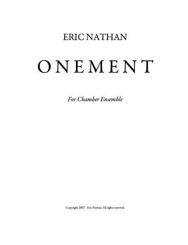 Onement (2007) - For Flute, Bass Clarinet, Violin, Double Bass, Electric Guitar, Vibraphone