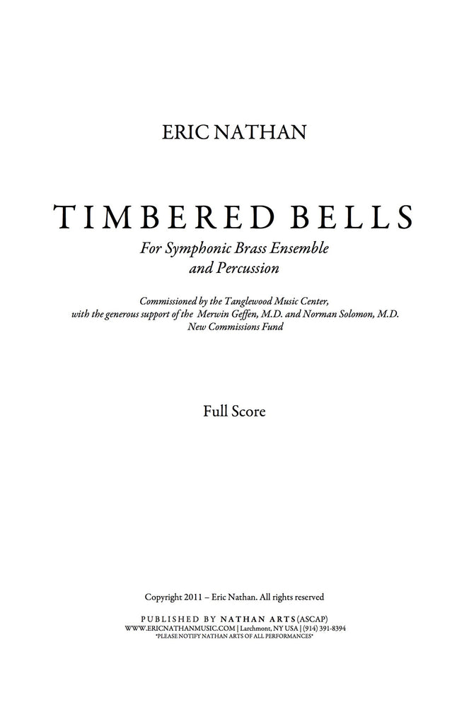 Timbered Bells (2011) - For Symphonic Brass Ensemble and Percussion
