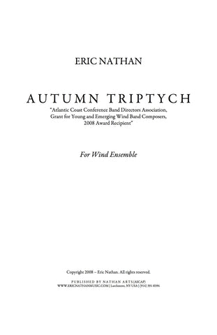 "Autumn Triptych" (2008) - For Wind Ensemble