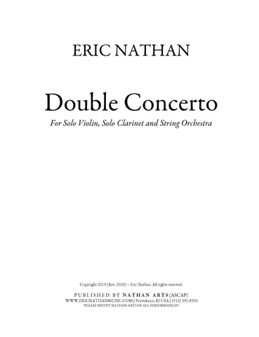 "Double Concerto" (2019) - For Solo Violin, Solo Clarinet and String Orchestra