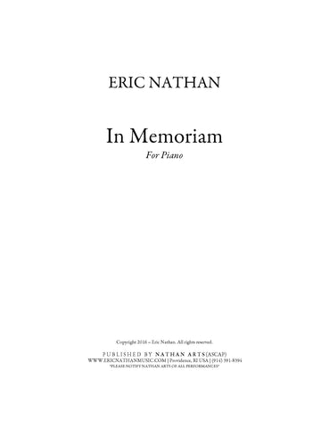 In Memoriam (2016) - For Solo Piano