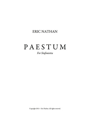 "Paestum" (2013) - For Sinfonietta