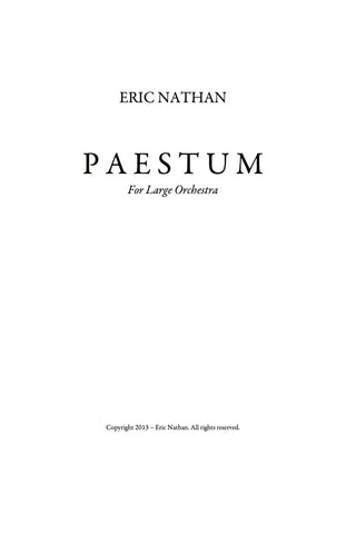 "Paestum" (2013) - For Orchestra