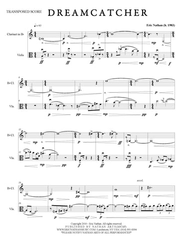 "Dreamcatcher" (2010) for Clarinet and Viola