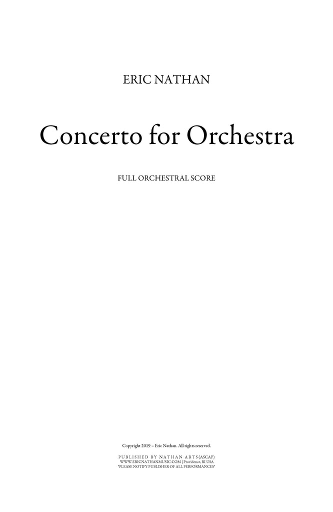 "Concerto for Orchestra" (2019) - For Orchestra